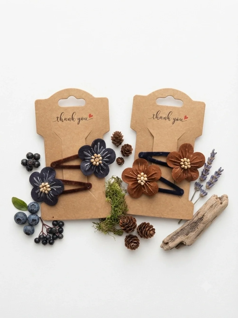 Handmade Flower Hair Clip Set – Woodland Blossom Kids Hair Accessories